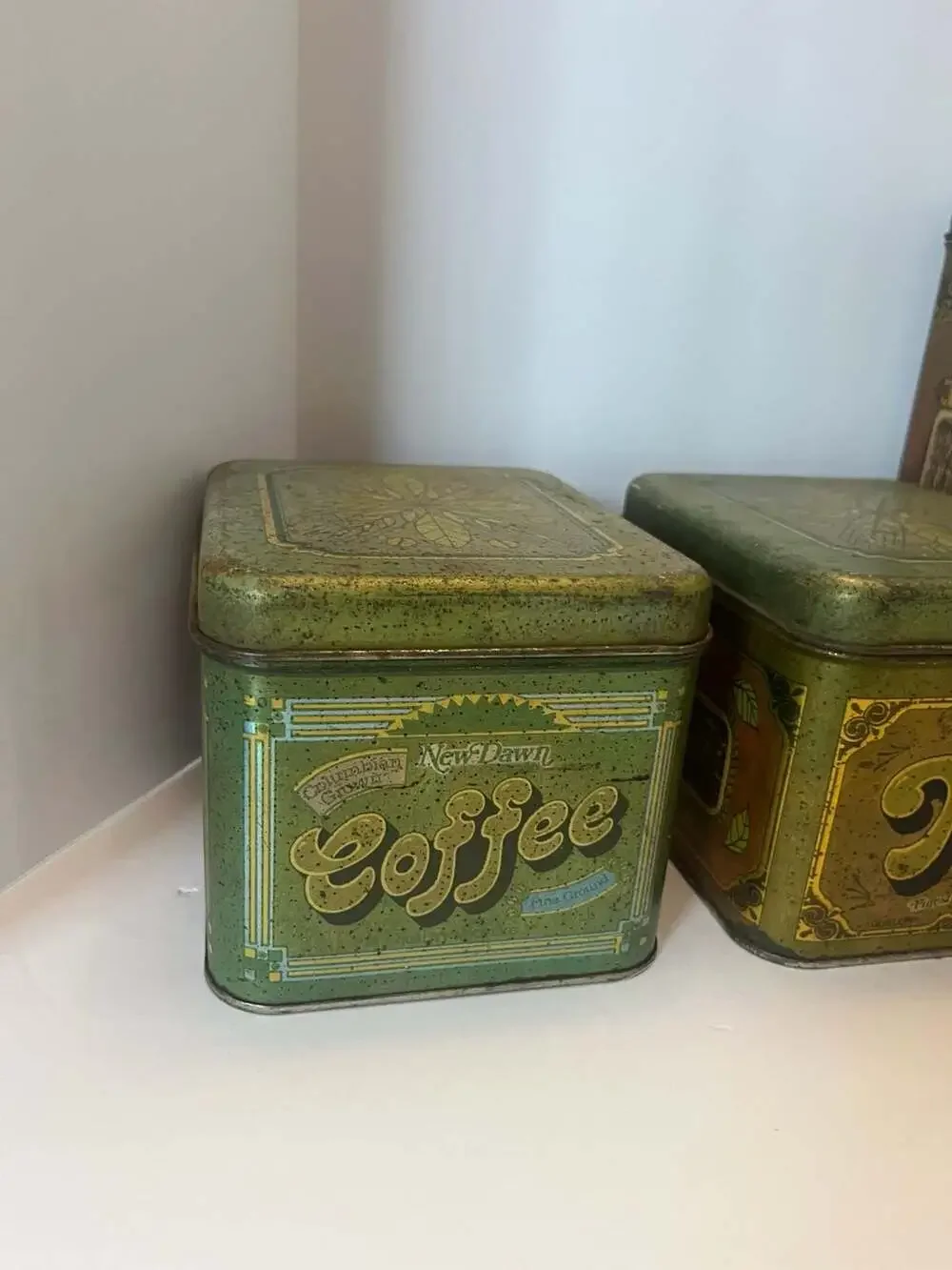Vintage Cheinco Green Kitchen Canister Set (Coffee, Tea, Sugar, Flour)